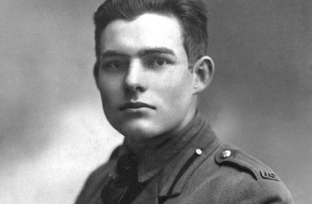 The real Ernest Hemingway.  This photo would most likely be in a history book with a description of what he was like.  